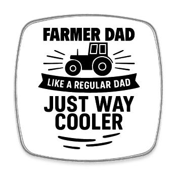 Papa fermier – juste beaucoup plus cool - Magnet carré - blanc - Devant