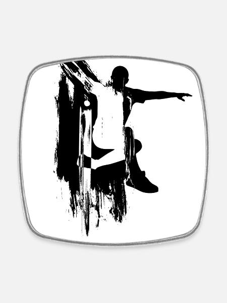 Footbag Hacky Sack Black - Square fridge magnet - white
