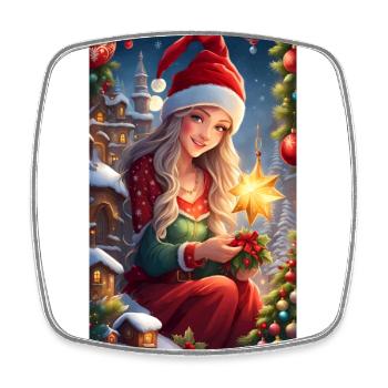 Season's Greetings - Square fridge magnet - white - Front