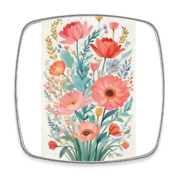 Blumenstrauß - Viereckiger Kühlschrankmagnet - Weiß - Vorne