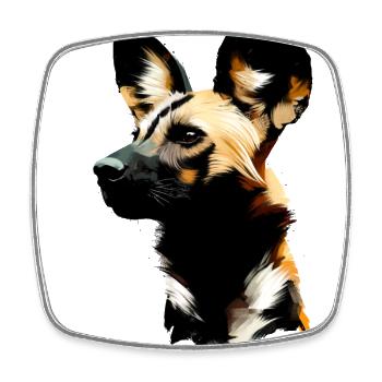 Afrikanischer Wildhund - Viereckiger Kühlschrankmagnet - Weiß - Vorne