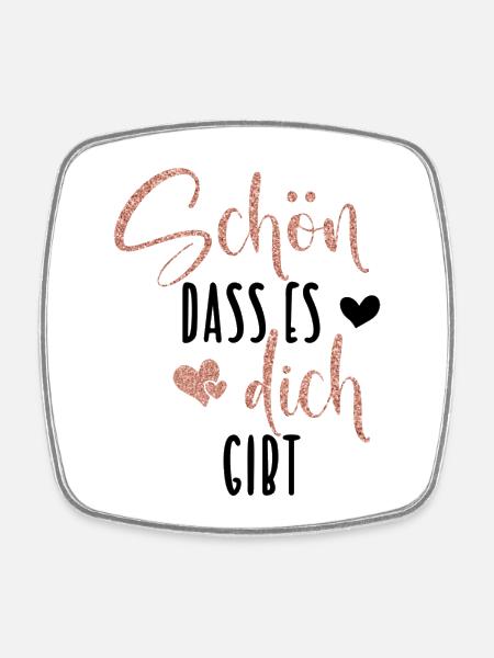 Schön dass es dich gibt - Viereckiger Kühlschrankmagnet - Weiß