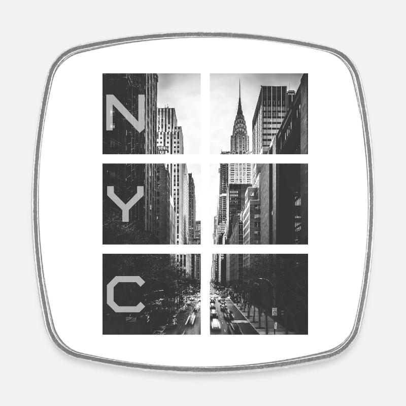New York Squares - Square fridge magnet - white