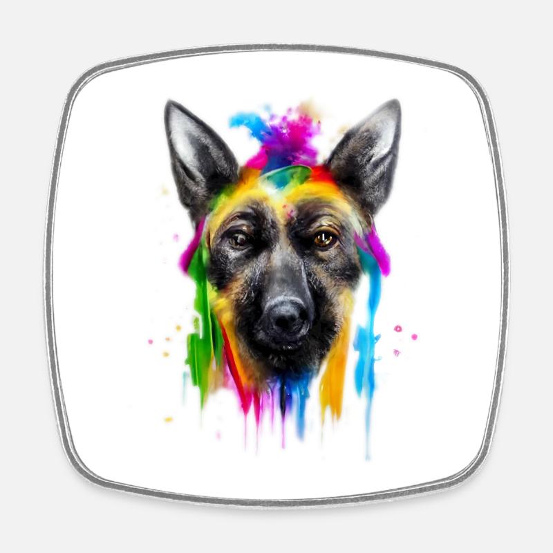 Berger Belge Design en Couleur - Magnet carré - blanc