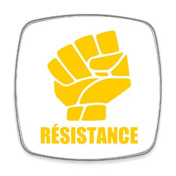 Résistance - Magnet carré - blanc - Devant