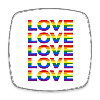Pride LGBT LGBTQ Rainbow Flag Love CSD Gift - Square fridge magnet - white - Front
