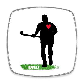Hockey sur gazon Joueur de hockey Équipe de hockey - Magnet carré - blanc - Devant