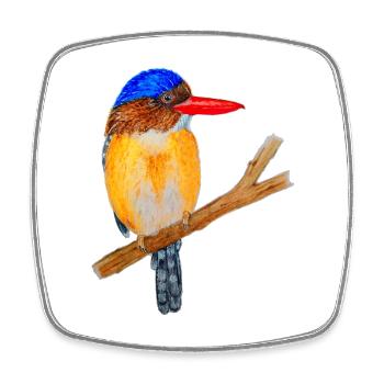 Bunter Vogel - Viereckiger Kühlschrankmagnet - Weiß - Vorne