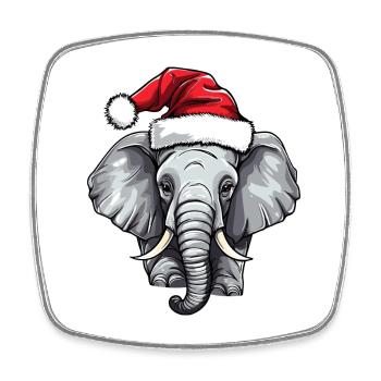 Éléphant Noël Éléphant d’hiver Heligabend - Magnet carré - blanc - Devant