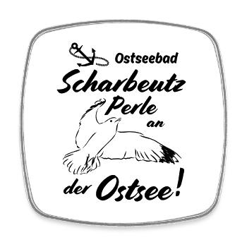 Scharbeutz Ostseebad und Perle an der Ostsee - Viereckiger Kühlschrankmagnet - Weiß - Vorne