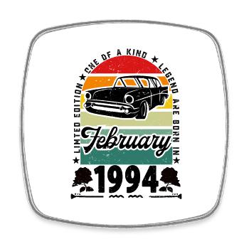 Anniversaire février 1994, Vintage février 1994. - Magnet carré - blanc - Devant