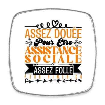 Geschenk für Sozialarbeiter. Perfekter Assistent. - Viereckiger Kühlschrankmagnet - Weiß - Vorne