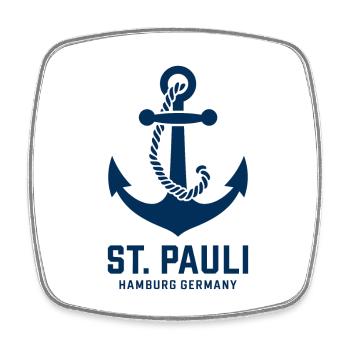 St. Pauli Hamburg Anker Reeperbahn - Square fridge magnet - white - Front