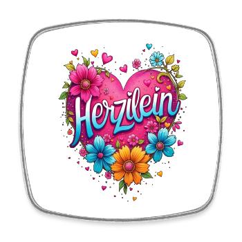 Herzilein, Herz, Geschenk, Liebeserklärung, Liebe - Viereckiger Kühlschrankmagnet - Weiß - Vorne