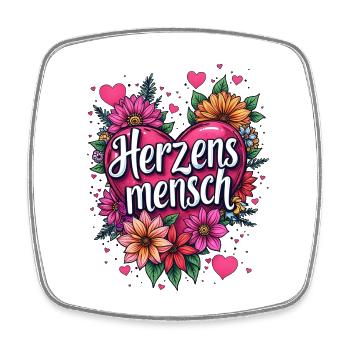 Herzensmensch, Valentinstag Geschenk Idee, - Viereckiger Kühlschrankmagnet - Weiß - Vorne
