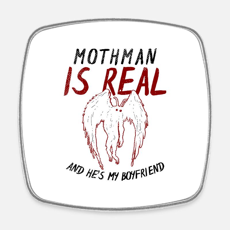 Mothman Love for Cryptid Fans - Square fridge magnet - white