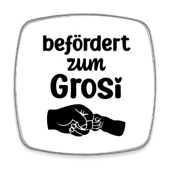 Befördert zum Grosi Schweiz Oma Schweizerdeutsch - Viereckiger Kühlschrankmagnet - Weiß - Vorne