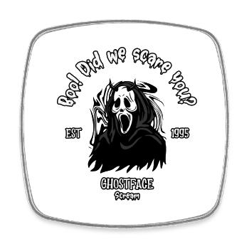 Boo! Did we scare you - Ghostface - Viereckiger Kühlschrankmagnet - Weiß - Vorne