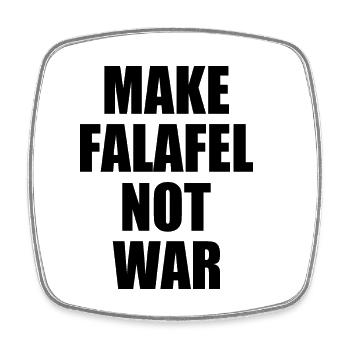 Make falafel not war - Magnet carré - blanc - Devant