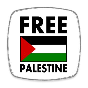 Free palestine - Square fridge magnet - white - Front