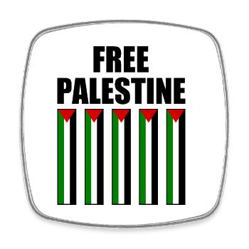 Free palestine - Square fridge magnet - white - Front