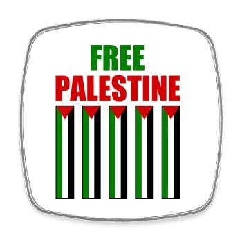 Free palestine - Magnet carré - blanc - Devant
