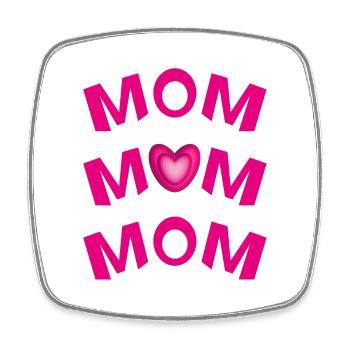 MOM in Pink mit viel Herz und Liebe. - Viereckiger Kühlschrankmagnet - Weiß - Vorne