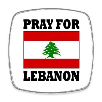 Pray for lebanon - Viereckiger Kühlschrankmagnet - Weiß - Vorne