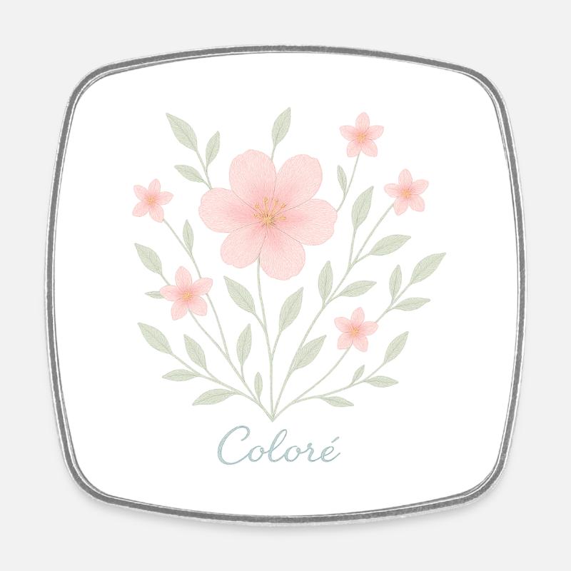 Colorè Cherry Blossoms Illustration - Square fridge magnet - white
