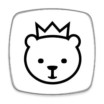 Berlin Bear - Square fridge magnet - white - Front
