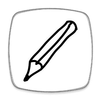 stift_1c - Viereckiger Kühlschrankmagnet - Weiß - Vorne