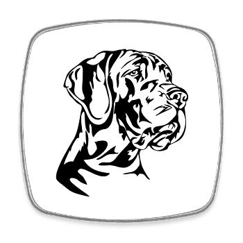 Great Dane Wilsigns Hundeportrait chien canin - Magnet carré - blanc - Devant