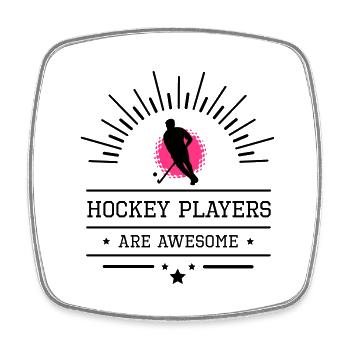 Hockeyplayers are awesome - Viereckiger Kühlschrankmagnet - Weiß - Vorne