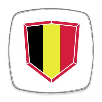Belgique Belgique Texte Drapeau Cool Football Fan Fun - Magnet carré - blanc - Devant