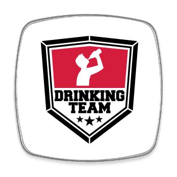 schild wappen cool logo text alkohol b - Viereckiger Kühlschrankmagnet - Weiß - Vorne