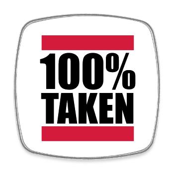balken 100 prozent taken vergeben liebe verliebt p - Viereckiger Kühlschrankmagnet - Weiß - Vorne