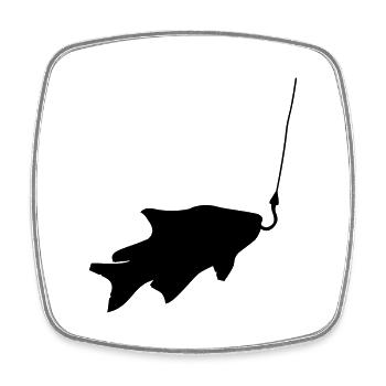 gefangen fisch angeln schwimmen meer koeder fische - Viereckiger Kühlschrankmagnet - Weiß - Vorne