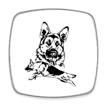 DEUTSCHER SCHÄFERHUND German Shepherd C Wilsigns - Square fridge magnet - white - Front