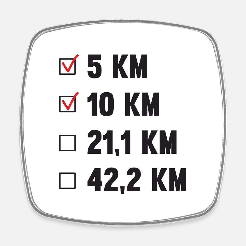 Next destination Half marathon - running - jogging - Square fridge magnet - white