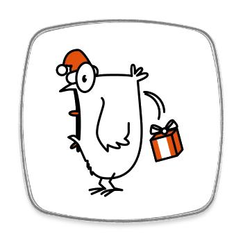 christmas chick crazy chicken - Square fridge magnet - white - Front