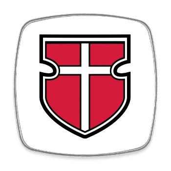 wappen schild ritter kreuzritter kreuzzug kreuz go - Viereckiger Kühlschrankmagnet - Weiß - Vorne