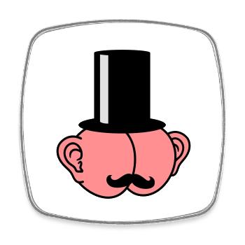 Sir Ass With Ears - Magnet carré - blanc - Devant