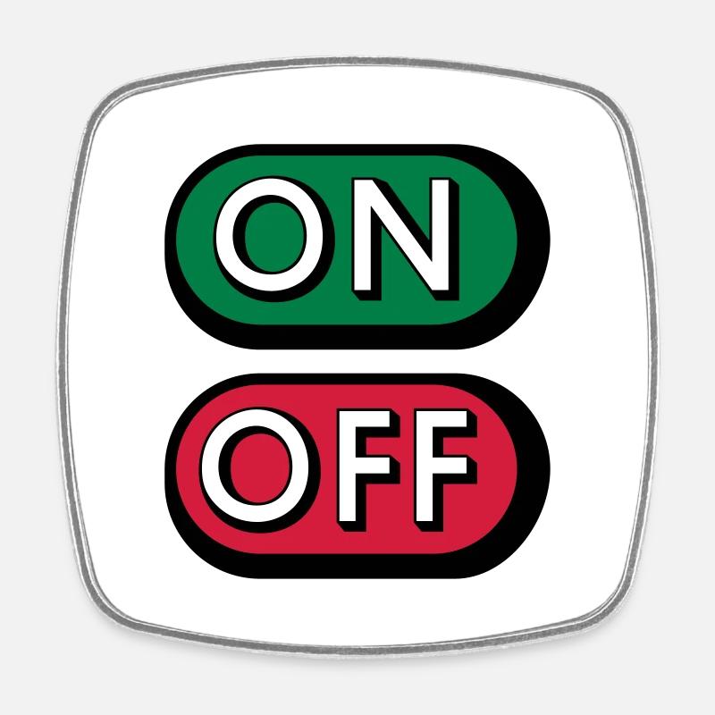 On Off Buttons - Magnet carré - blanc