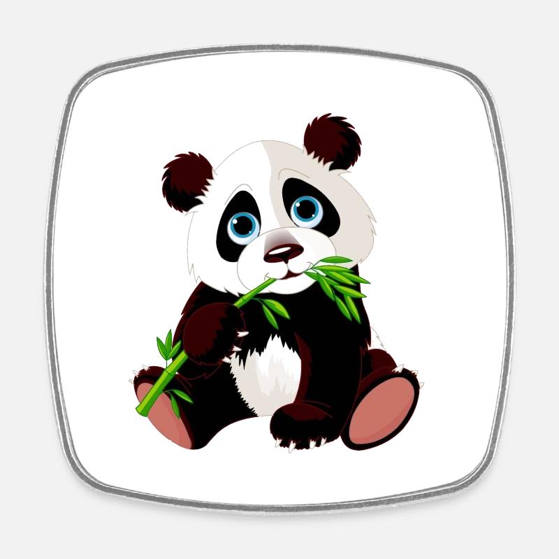 panda - Magnet carré - blanc