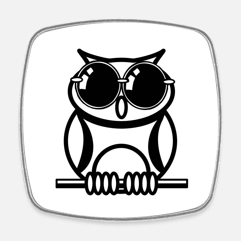 Lunettes de soleil de hibou - Magnet carré - blanc