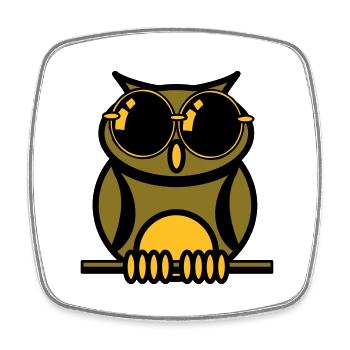 OWL sunglasses - Square fridge magnet - white - Front
