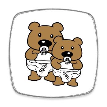 2 baer baby brueder freunde team paar teddy schnul - Viereckiger Kühlschrankmagnet - Weiß - Vorne