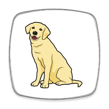 Golden Labrador Dogs & Puppys - Square fridge magnet - white - Front