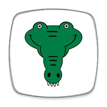 Alligator - Viereckiger Kühlschrankmagnet - Weiß - Vorne