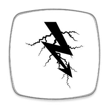 charge symbol electric lightning current energy strong - Square fridge magnet - white - Front